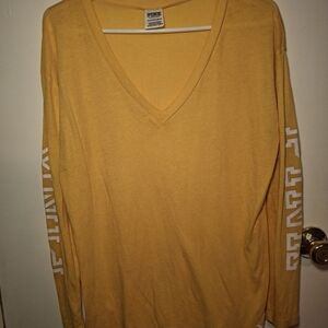 PINK Victoria's Secret Yellow V-Neck Top